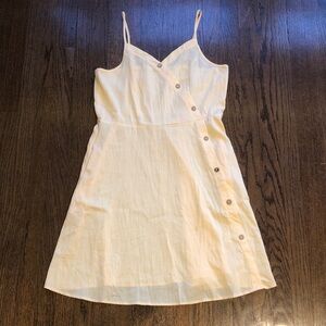 3/$10 Pastel Yellow Spring Lightweight Asymmetrical Stretch Sleeveless Dress